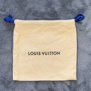Louis Vuitton Beige Dust Bag with Blue Drawstrings